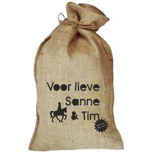 Sinterklaaszak jute met naam (paard)|sintzak|zak van sinterklaas|kadozak|Sproetiz