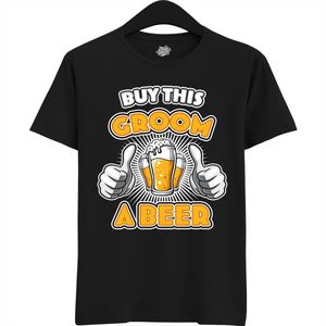 Buy This Groom A Beer | Vrijgezellenfeest Cadeau Man - Groom To Be Bachelor Party - Grappig Bruiloft En Bruidegom Bier shirt Amazon - Trefwoorden - T-Shirt - Unisex - Zwart - Maat XXL