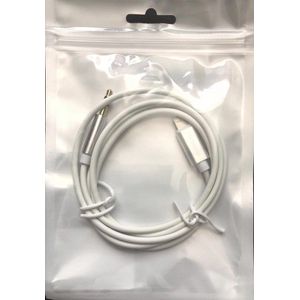 Kabel geschikt voor iPhone Lightning naar Headphone Jack Audio Aux Kabel (1m) - Wit Zilver