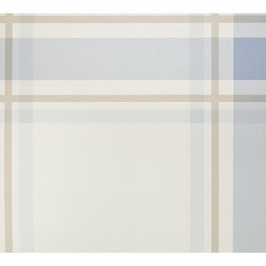 Dutch Wallcoverings Vliesbehang ruit - lichtblauw/wit