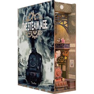 Tonecheer Book Nook: The Steam Age | Houten 3D-puzzel | Verlicht | Sensor | DIY-miniatuurhuis | TQ125