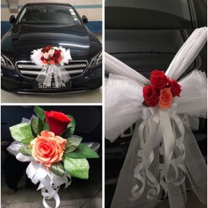 AUTODECO.NL - SAMANTHA Trouwauto Versiering - Bruiloft Decoratie - Bloemstuk voor op de Motorkap - Auto Versiering Huwelijk - Autodecoratie