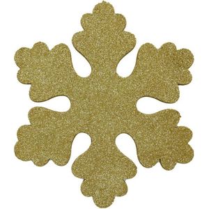 6x Gouden sneeuwvlokken 25 cm - hangdecoratie / boomversiering goud