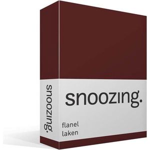 Snoozing - Flanel - Laken - Tweepersoons - 200x260 cm - Aubergine