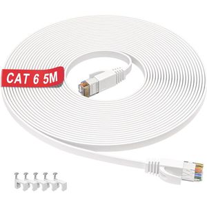 Ethernet-kabel 5m CAT.6 - Hoge Snelheid Netwerkkabel | UTP Patchkabel voor LAN | Compatibel met CAT.5/CAT.5e/CAT.7