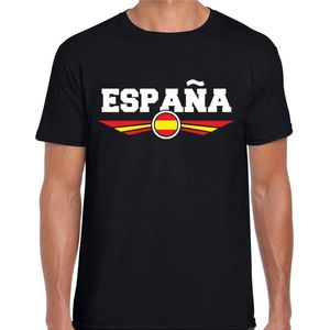 Spanje / Espana landen met Spaanse vlag t-shirt zwart heren - landen shirt / kleding - EK / WK / Olympische spelen outfit M