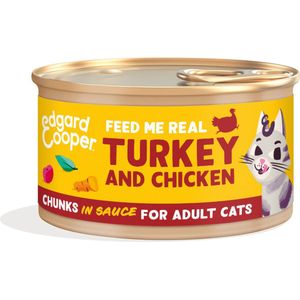 Edgard & Cooper Kattenvoer Chunks Kip - Kalkoen 85 gr