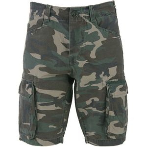 Fostex Garments - Cargo shorts stonewashed (kleur: Woodland / maat: XXXL)