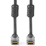 Nedis High Speed ​​HDMI-Kabel met Ethernet - HDMI Connector - HDMI Connector - 4K@60Hz - 18 Gbps - 2.50 m - Rond - PVC - Antraciet - Doos