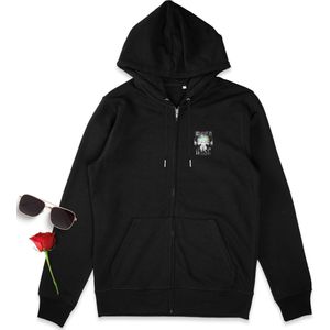 DJ Base - Dames en Heren Hoodie met rits en capuchon - zwart - Maat S