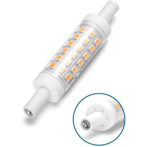 R7s staaflamp warmwit 2700K dimbaar - triac | 78mmx15mm - LED 5W=45W halogeen - 450~500 Lumen