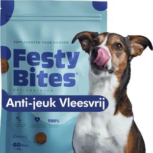 FestyBites® Probiotica Hond tegen Jeuk & Poten Likken - Vleesvrij - 60 Hondensnoepjes - Hondensnacks met 1,3 miljard Probiotica bacteriën - Brievenbuspakket - FAVV goedgekeurd