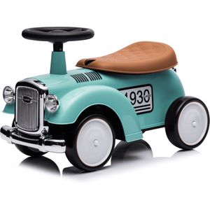 Classic 1930 Loopauto - Rubberen wielen - 1 tot 3 jaar - Opbergbox - Groen