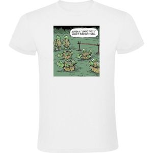 Misschien was een limbo party niet ons beste idee Heren T-shirt - dieren - feest - schildpad - turtle - dans - limbodans - humor - grappig