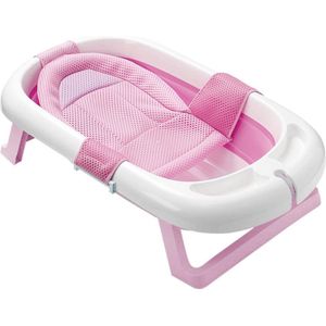 Baby bad Met Net Opvouwbaar - Inklapbaar Babybadje - Anti Slip - Roze