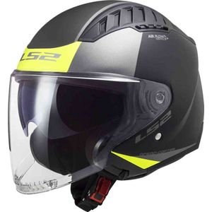 LS2 Helm Copter Urbane OF600 zwart / geel maat M