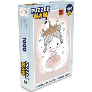 Puzzel Prinses - Jurk - Hartjes - Kinderen - Meisje - Legpuzzel - Puzzel 1000 stukjes volwassenen