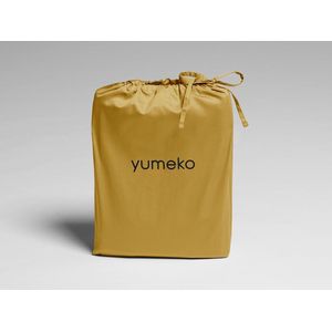 Yumeko overtrekset katoen satijn ochre/warm wit moon 140x220 + 1/60x70 - Bio, eco & fairtrade