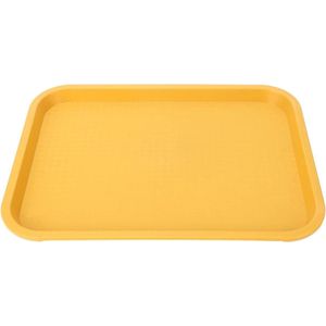 Fastfoodlade Antislip Rechthoekige Lunchtrays Dienblad Van PP-materiaal - Voor Restaurants en Kantines - Geel .