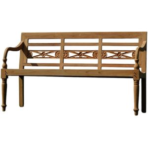 Sierlijke tuinbank - 150 cm - hout - klassieke parkbank