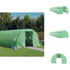 vidaXL Tuinkas - Tuinkassen - Broeikas - Kas - Tuinkas met stalen frame 48 m² 16x3x2 m groen