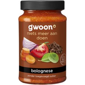 G’woon - Pastasaus Bolognese - 480g - Tray 6 fles - Voordeelverpakking