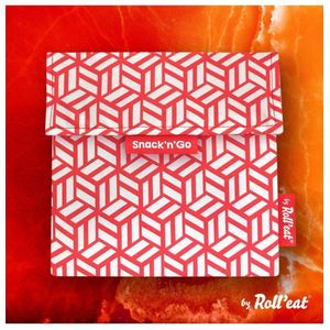 Roll'Eat Snack'n'Go Herbruikbaar Boterhamzakje - Tiles Red