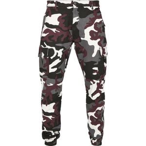Heren - Mannen - Strijders - Camouflage - Streetwear - Modern - Casual - Menswear - Camo - Cargo - Jogging Pants wine camo