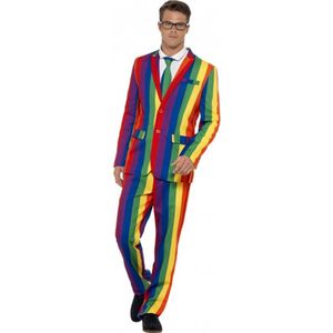 Heren kostuum regenboog 48-50 (m)
