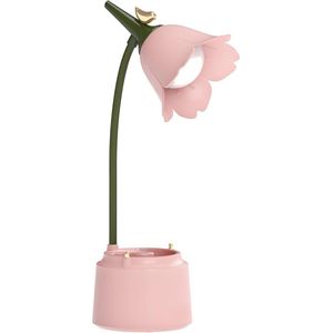 Bureaulamp Flower Bird - Kawaii bureau-accessoires - USB oplaadbaar - 3 kleurmodi - traploos dimmen - aanraakgevoelige schakelaar - Kawaii kamerdecoratie - oogverzorgende leeslamp