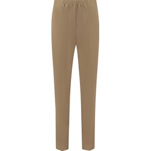 Coraille dames broek, Anke met elastische tailleband, camel, maat 50 (maten 36 t/m 52) stretch, fijne kwaliteit, zonder rits, steekzakken