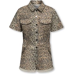 Kids ONLY zomer jumpsuit meisjes - AOP - bruin - Kognaomi-castel