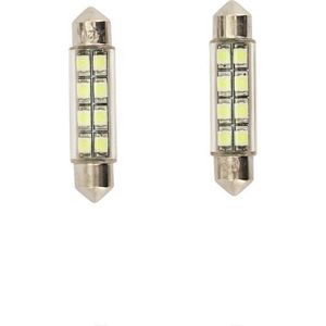 AutoStyle 8Q LED/SMD Festoon Lampen Wit 42x10mm Set a 2 stuks