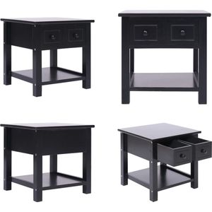 vidaXL Bijzettafel 40x40x40 cm paulowniahout zwart - Bijzettafel - Bijzettafels - Koffietafel - Koffietafels