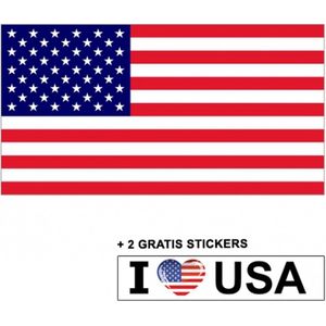 Amerikaanse vlag + 2 gratis stickers