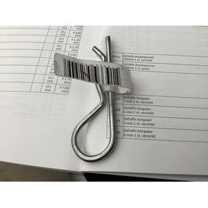 borgclip. borgveer verzinkt 4 mm. dik x 90mm. lang. 1 stuks. deltafix.