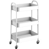 Mesa Living, opberg trolley – wit – 3-laags – keukentrolley – badkamertrolley
