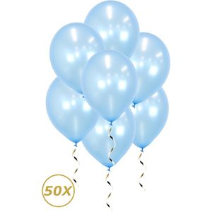 Ballonnen lichtblauw 50 stuks