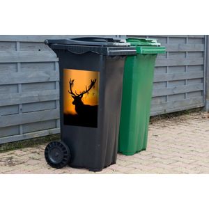 Container sticker Hert - Oranje - Silhouet - Dieren - Natuur - 40x60 cm - Kliko sticker