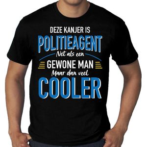 Grote maten Deze kanjer is politieagent net als een gewone man maar dan veel cooler t-shirt zwart voor heren - kado shirts - beroepen shirts - vaderdag shirts XXXXL