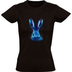 Konijn Dames T-shirt | dier | verf | schilder | animal | huisdier | rabbit