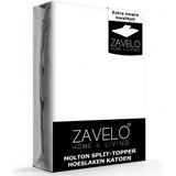 Zavelo Molton Split-Topper Hoeslaken - 160x210 cm - 100% Katoen - 10cm Hoekhoogte - Wasbaar tot 60 graden - Rondom Elastisch