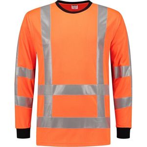 Tricorp T-shirt RWS Birdseye Lange Mouw 103002 Fluor Oranje  - Maat 5XL