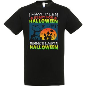 T-shirt Ready for Halloween | Halloween kostuum kind dames heren | verkleedkleren meisje jongen | Zwart | maat 3XL