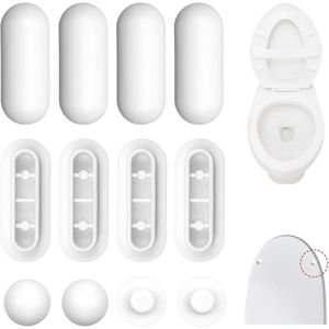 12-delige Toiletbril Bufferset - Geluidsreducerende en Schokdempende Oplossing voor Thuis en Kantoor (Wit)