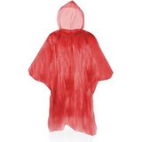 100x Voordelige wegwerp regenponcho voor volwassenen - Rood