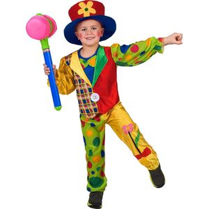 LUCIDA - Bont clown kostuum voor jongens - L 128/140 (10-12 jaar)