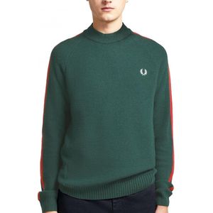 Fred Perry - Tipped Overarm Crew Neck Jumper - Groene Trui - L - Groen