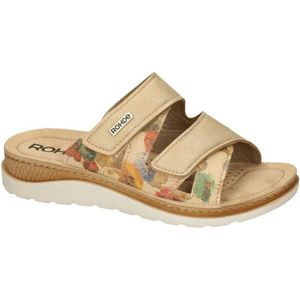 Rohde Slipper Dames Beige Zacht voetbed Wijdte G 1302-14 - Maat 41