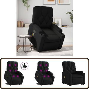 vidaXL Sta-op-massagestoel - Verstelbaar - Kunstleer - Zwart Comfystoel - Massageruimtelijke Stoelen - Elektrisch Bedienbare Stoel - Ergonomische Stoel - Relaxfauteuil